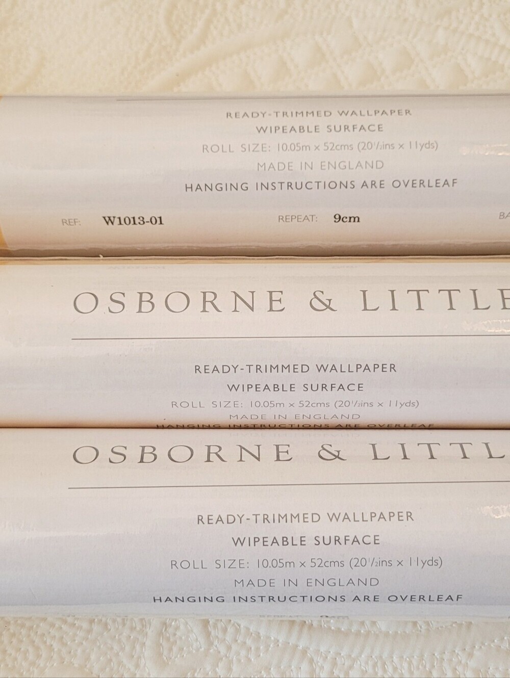 3 Roll Bundle- Osborne & Little Ready-Trimmed Wallpaper Roll in Soft Yellow - Picture 2 of 7